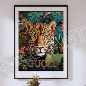 GUCCI LEOPARD Print Wall Art 18X24 Trendy Wall Art by Denardai